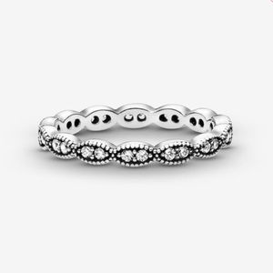 Pandora Sparkling Leaves Band Ring Size 5